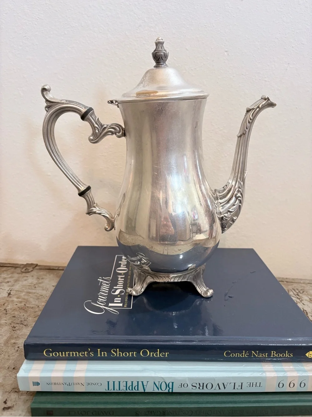 Silver Tone Vintage-Style Coffee Pot